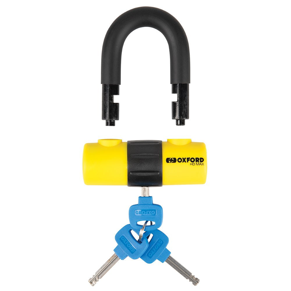 Oxford LK311 HD MAX Motorcycle Disc Lock 14mm Shackle Padlock Yellow