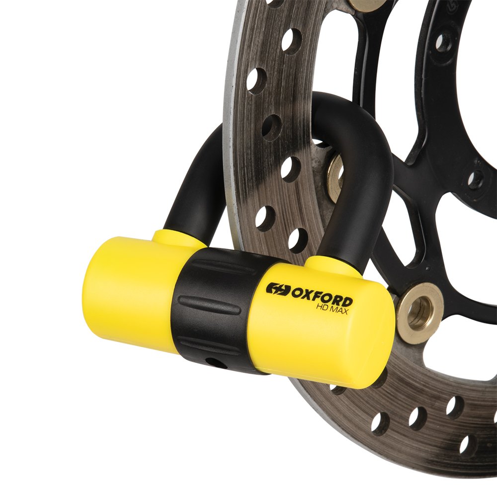 Oxford LK311 HD MAX Motorcycle Disc Lock 14mm Shackle Padlock Yellow