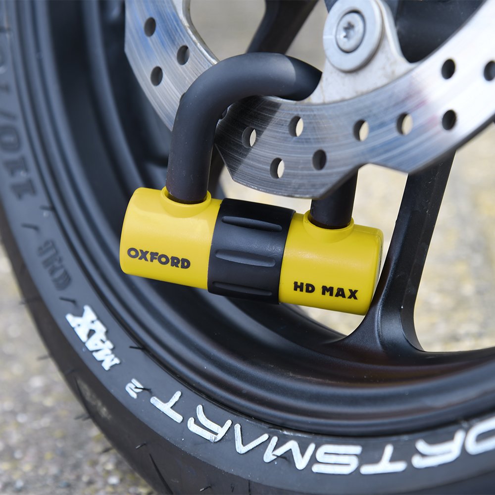 Oxford LK311 HD MAX Motorcycle Disc Lock 14mm Shackle Padlock Yellow