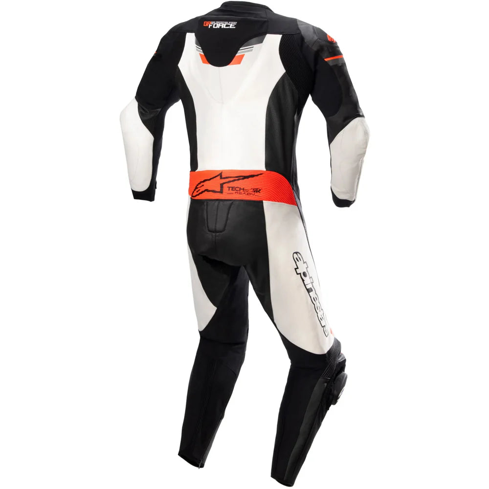 Alpinestars GP Force Chaser One Piece Leather Suit Black White Fluo Red