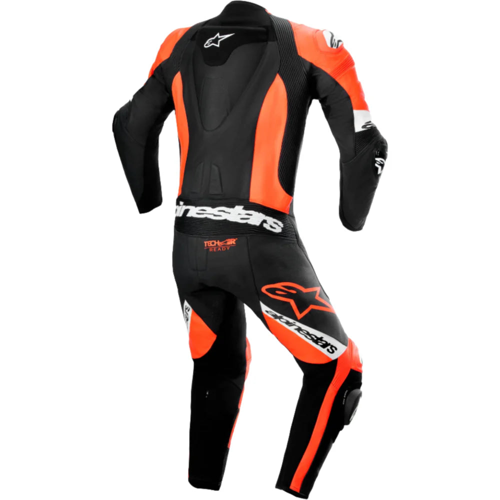 Alpinestars Missile V2 Ward One Piece Leather Suit Black Fluo Red White