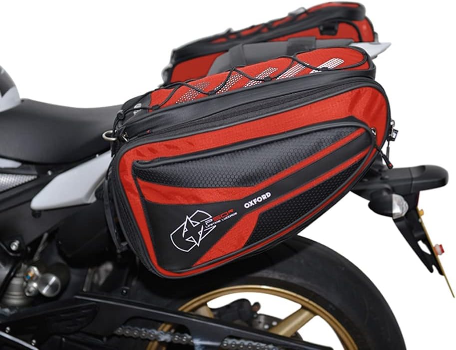 Oxford P50R Motorcycle Lifetime Panniers Motorbike Luggage 50L Red