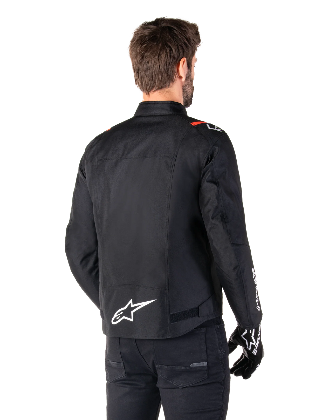 Alpinestars T-SPS V2 Waterproof Men’s Motorcycle Jacket - Black / White / Red Fluo