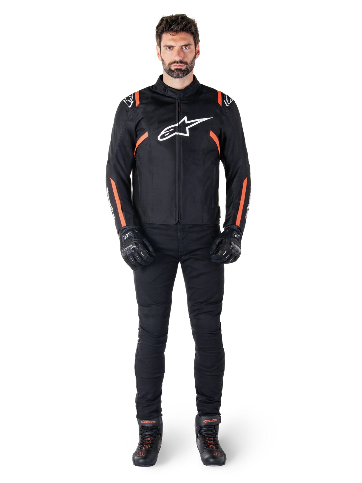 Alpinestars T-SPS V2 Waterproof Men’s Motorcycle Jacket - Black / White / Red Fluo
