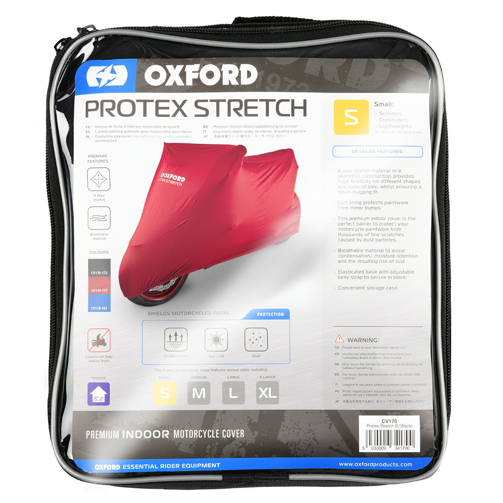 Oxford Protex Stretch Indoor Premium Stretch-Fit Red Motorcycle Cover