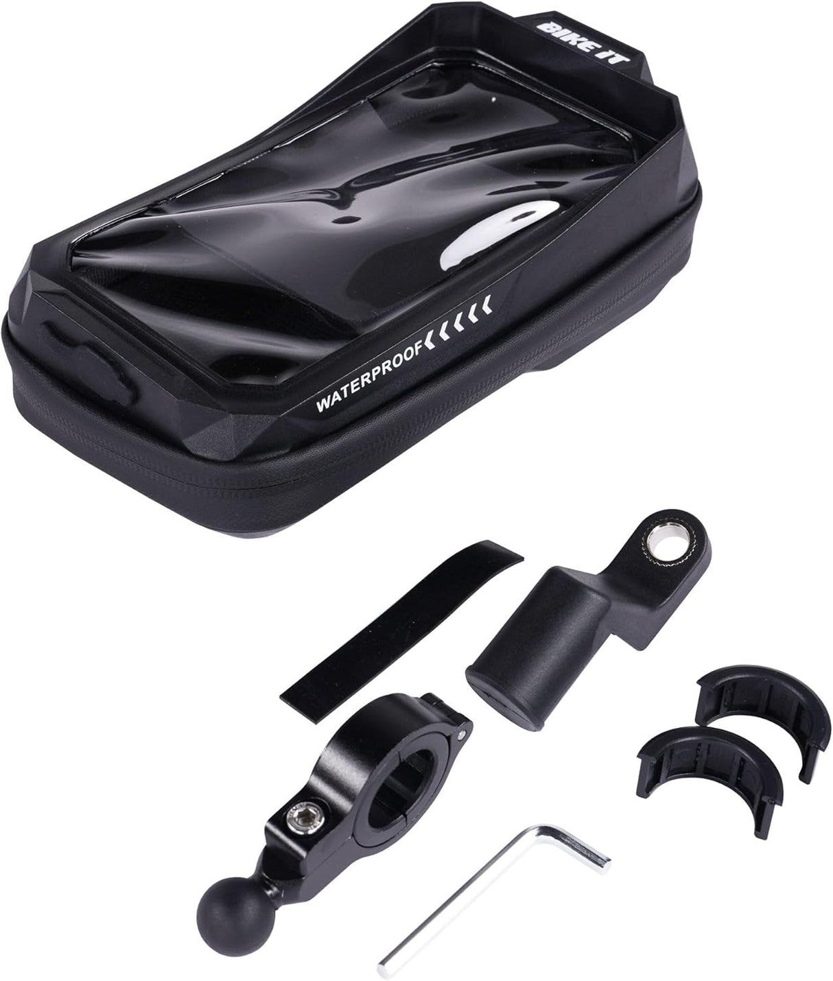 BIKE IT Motorcycle Waterproof Phone Case IP66 With Handlebar & Mirror Mounts for 4-7" Phones