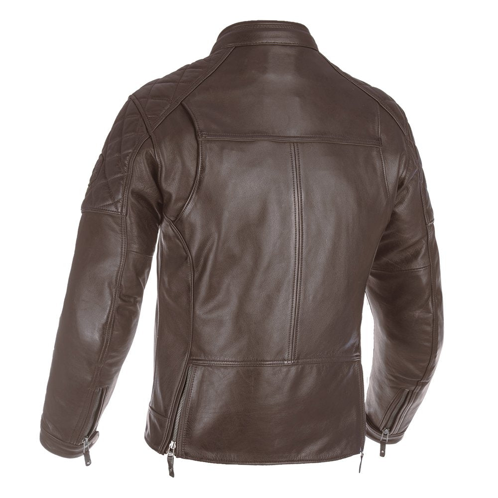 Oxford Route 73 2.0 Men's Leather Motorcycle Jacket Brown