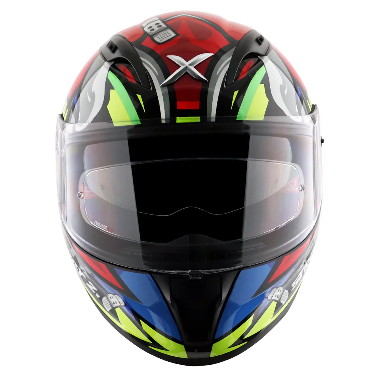 Axor Street Bobby Motorcycle Full Face Helmet Gloss Black Red