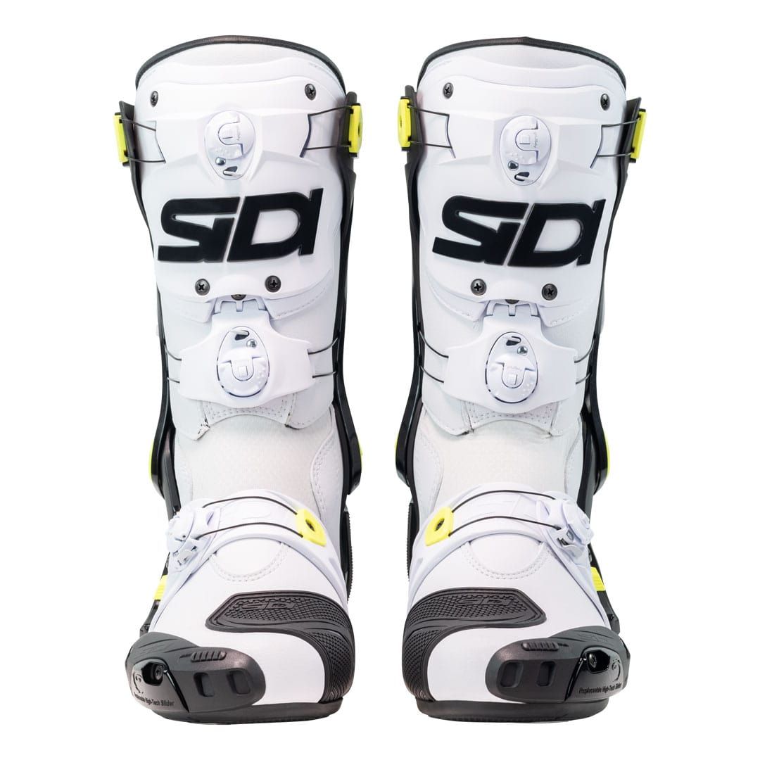 Sidi Rex CE Motorcycle Boots White Black Yellow