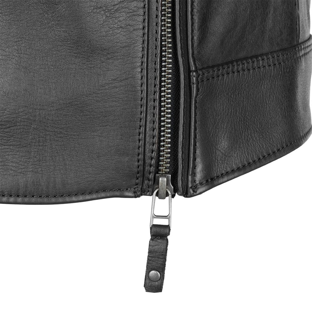 Oxford Route 73 2.0 Men's Leather Motorcycle Jacket Black