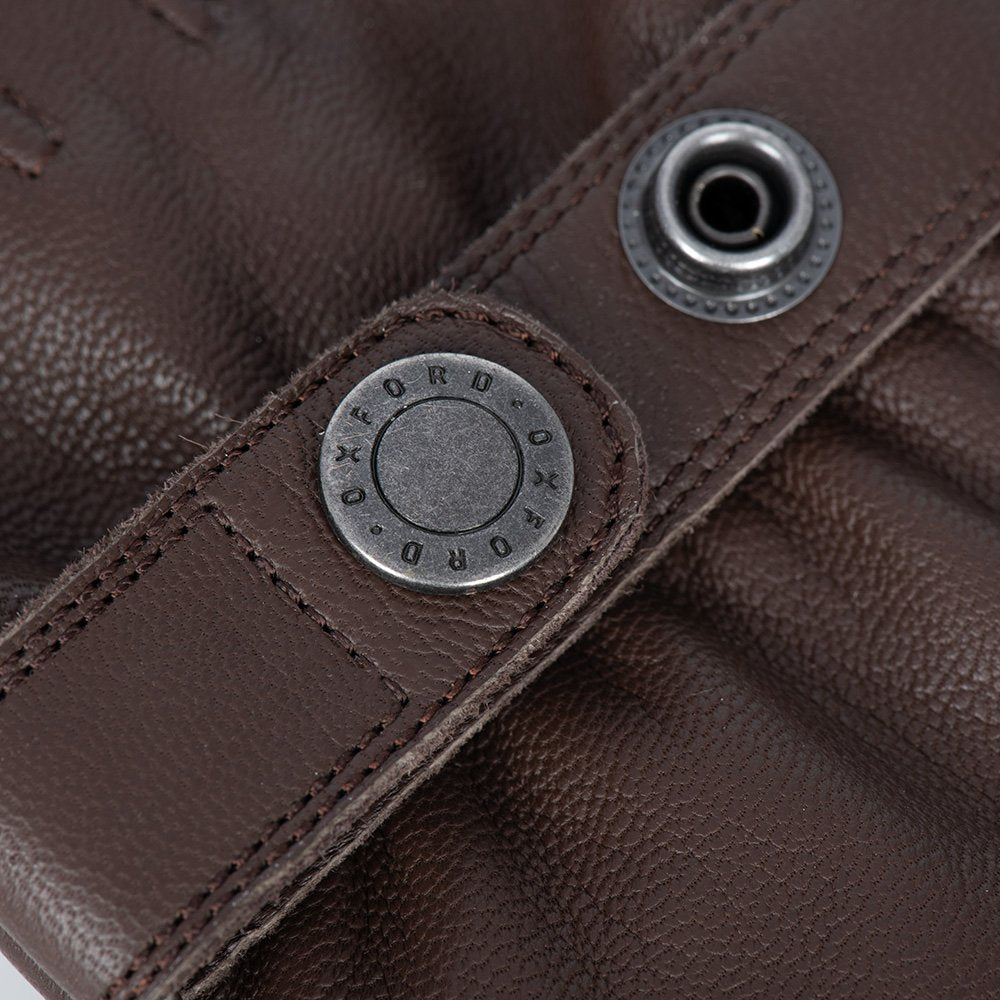 Oxford Holton 2.0 Leather Motorcycle Gloves Brown