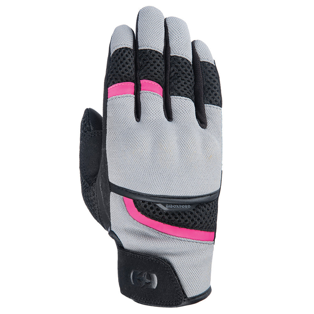 Oxford Brisbane Womens motorcycle Glove Grey/Pink/Black