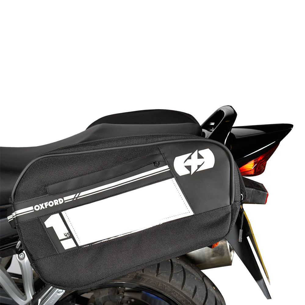 Oxford OL444 F1 Pannier Motorcycle Strap On Saddlebags Small 45L Black Pair
