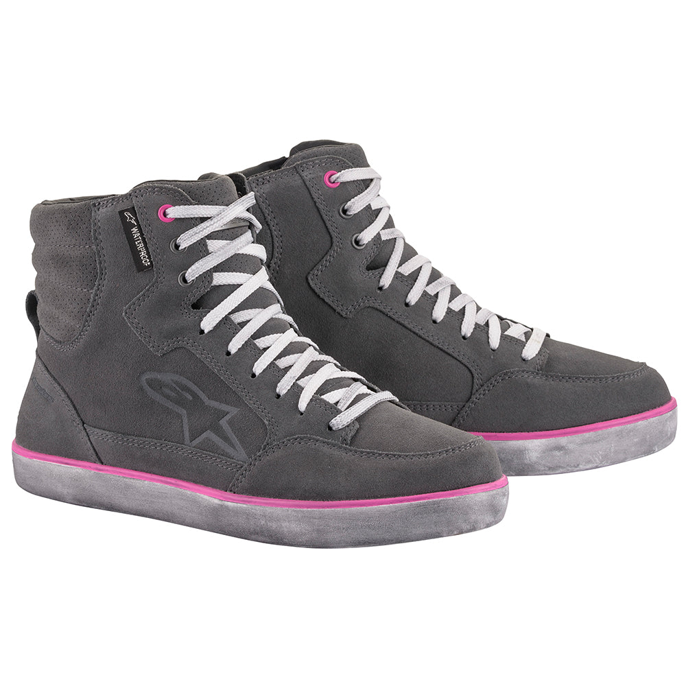 Alpinestars Stella J-6 Waterproof Women's Motorcycle Boot Grey Fuchsia Pink