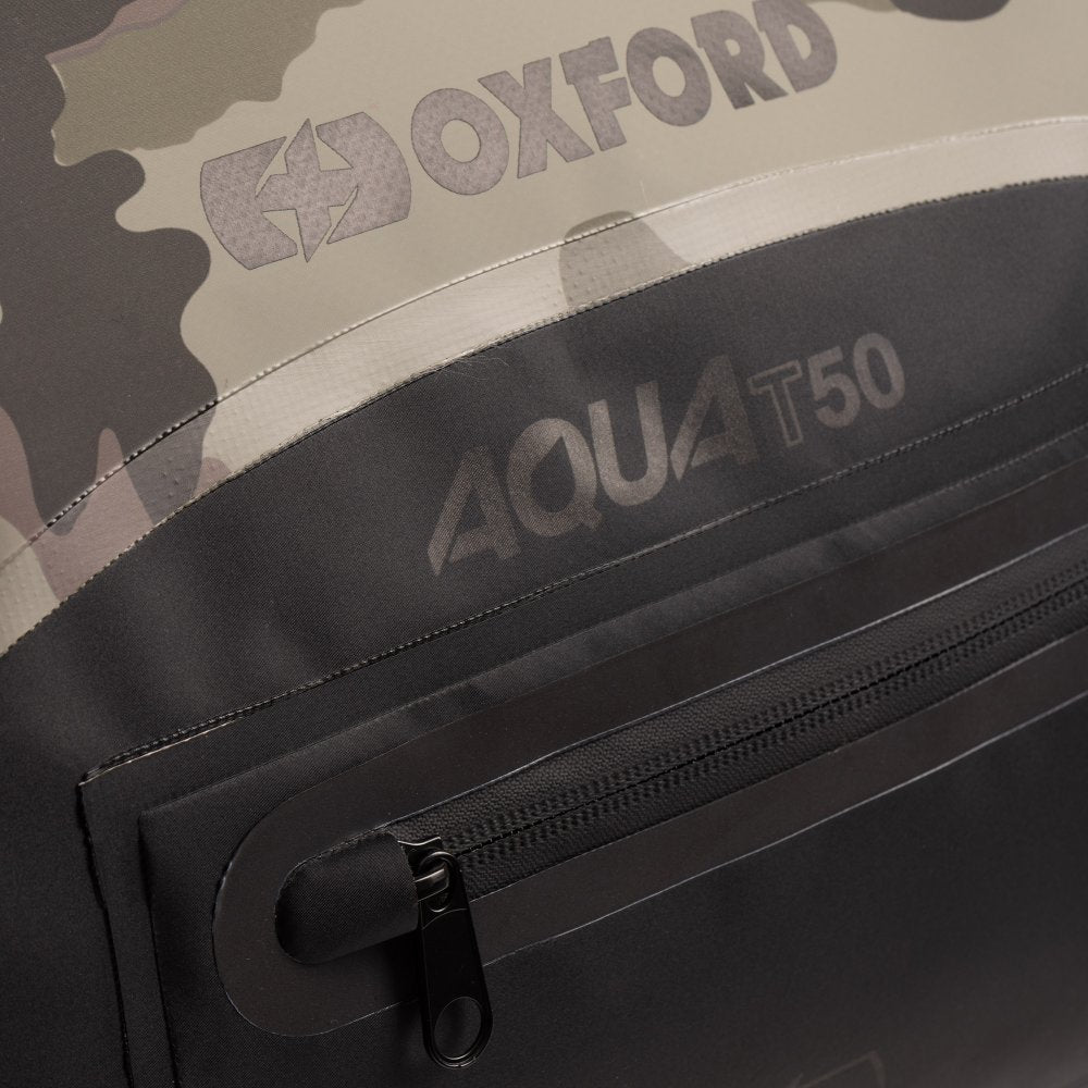 Oxford AQUA T-50 Waterproof Motorcycle Motorbike Roll Bag 50L Camouflage/Black