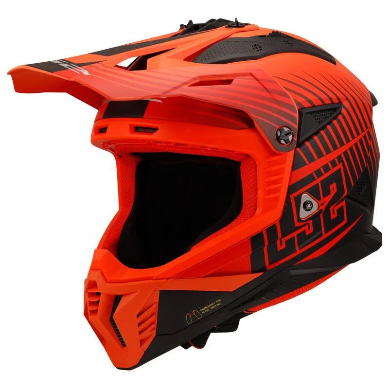 LS2 MX708 Fast II Duck Matt Hi-Vis Orange Red Motorcycle Helmet