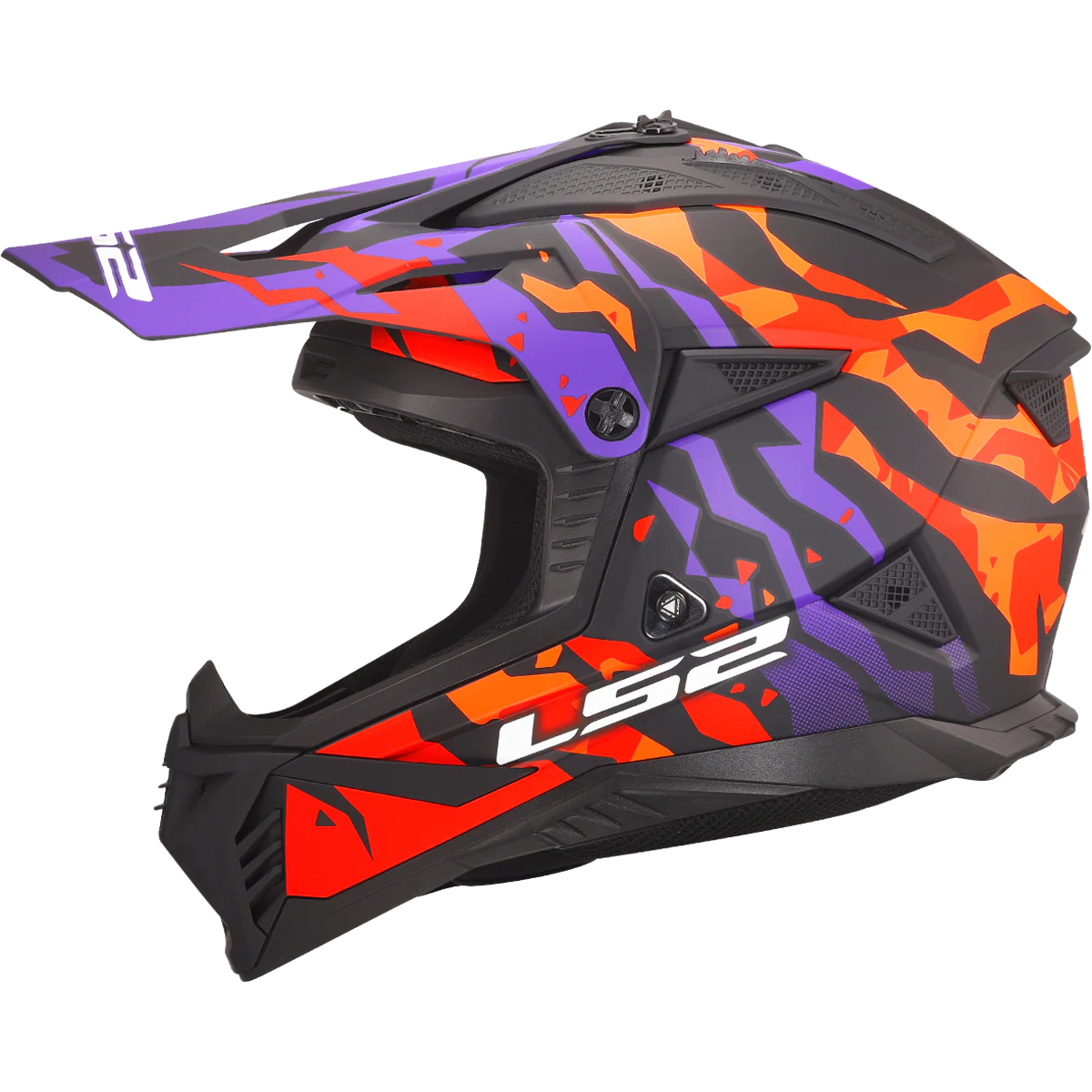 LS2 MX708 Fast II Grotesk White Purple Orange Helmet