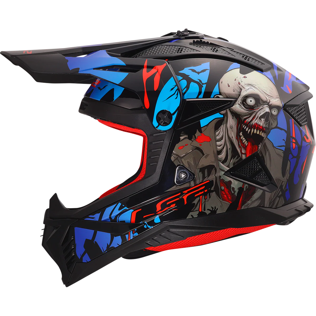 LS2 MX708 Fast II Zombie II Black Red Blue Helmet