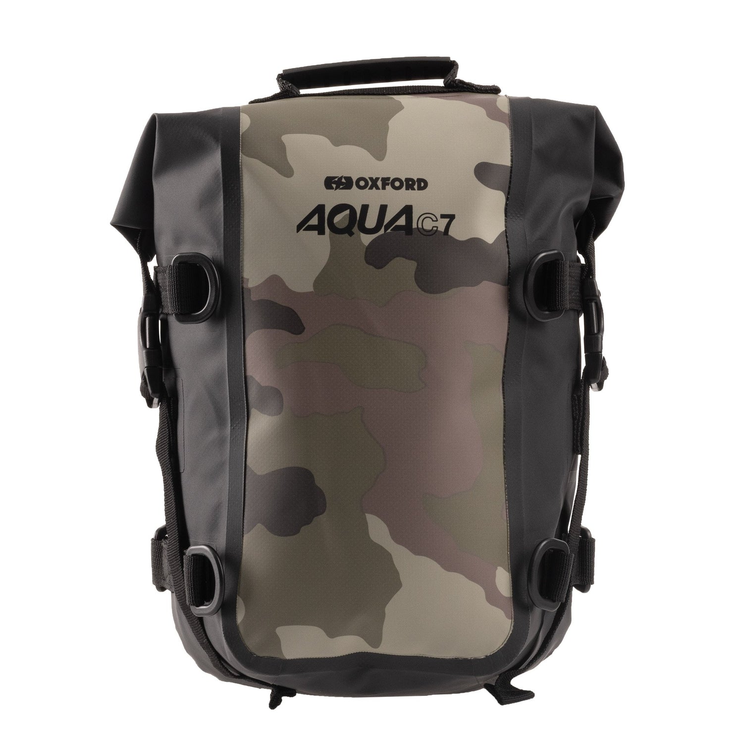 Oxford Aqua C7 Motorcycle Crash Bar Bag Motorbike Waterproof Roll Pack 7L Camouflage