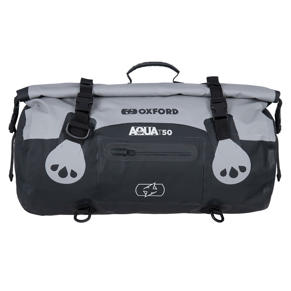 Oxford AQUA T-50 Waterproof Motorcycle Motorbike Roll Bag 50L Grey/Black