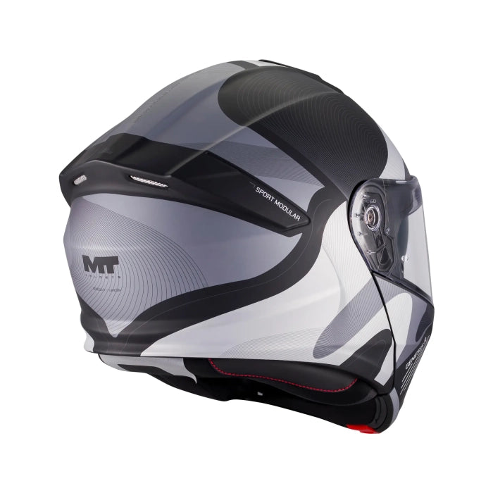 MT Genesis R SV Lancer Matt Black Grey Motorcycle Flip Front Helmet
