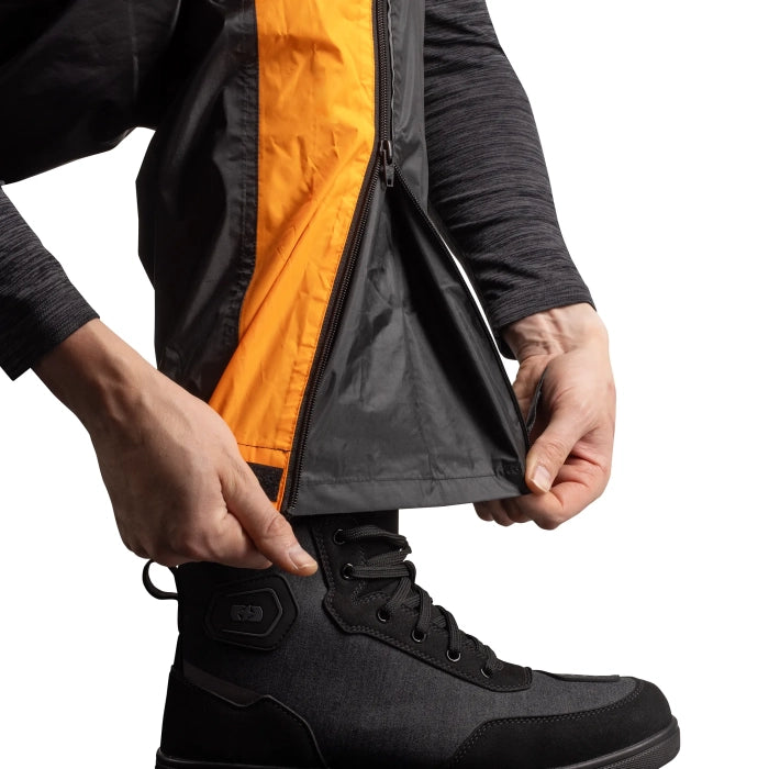 Oxford Rainseal Motorcycle Over Trousers Pants Waterproof - Orange Black