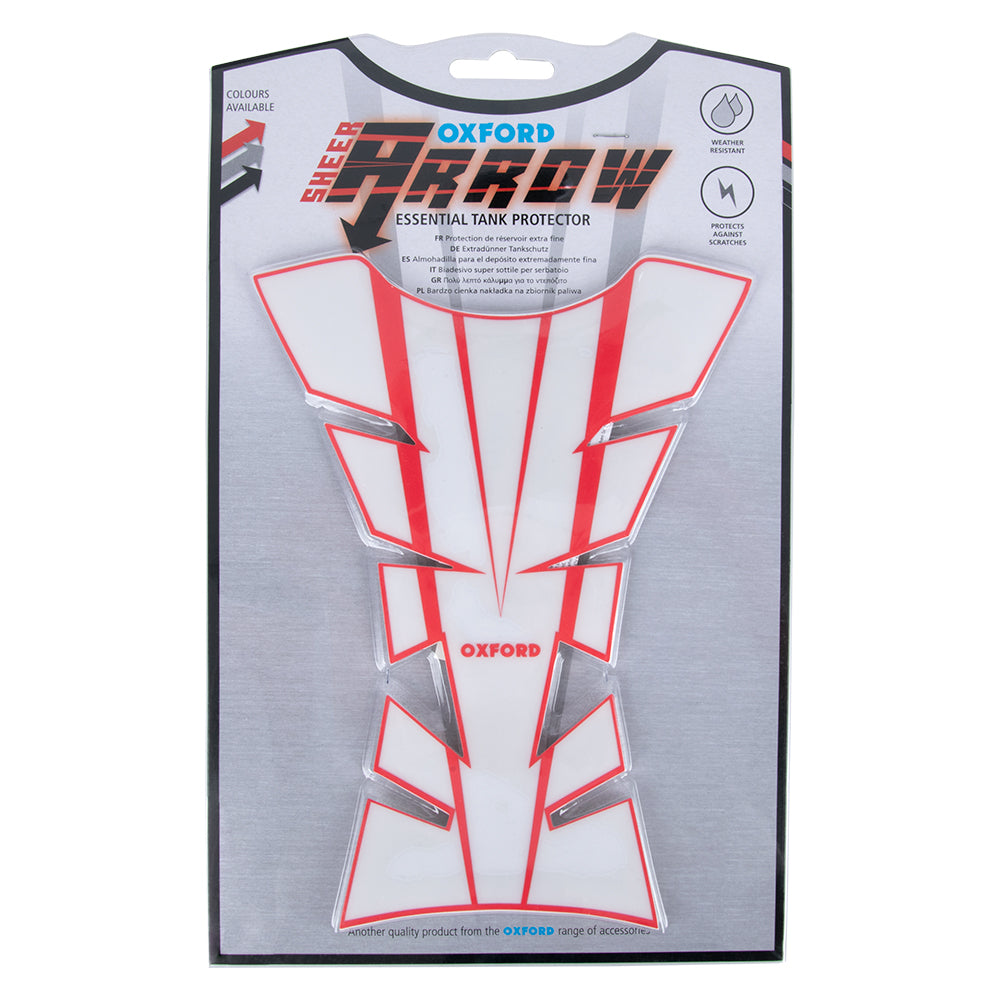 Oxford OX541 Motorcycle Sheer Arrow Tank Pad - Red Paint Protector