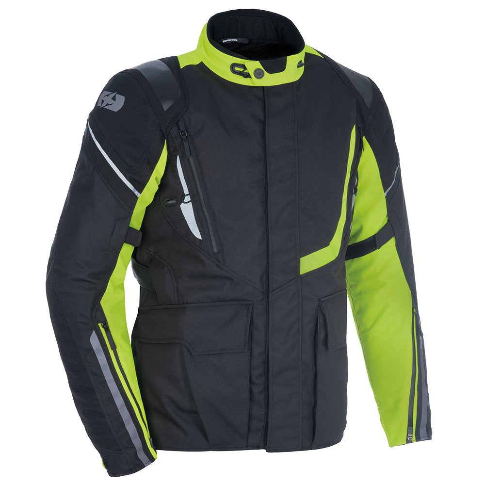 Oxford Montreal 4.0 Dry2Dry Motorcycle Jacket Black Fluorescent Yellow