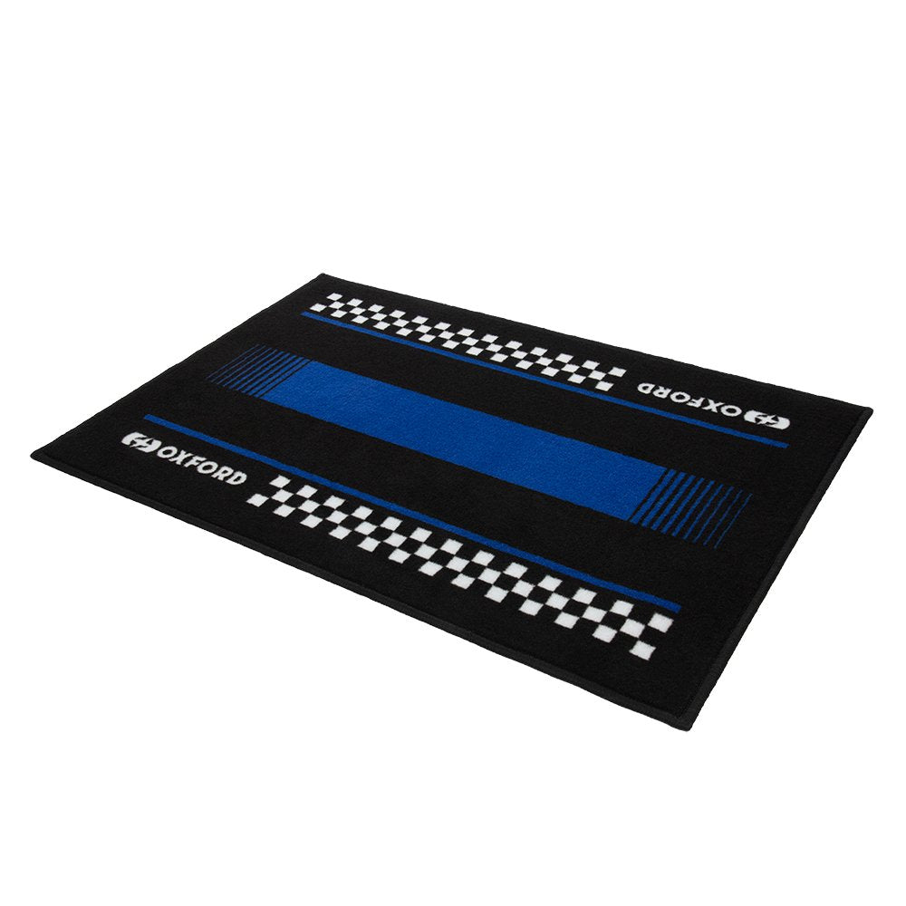 Oxford OX931 Door Mat Motorcycle Workshop Pitlane Yama Blue 90 x 60cm