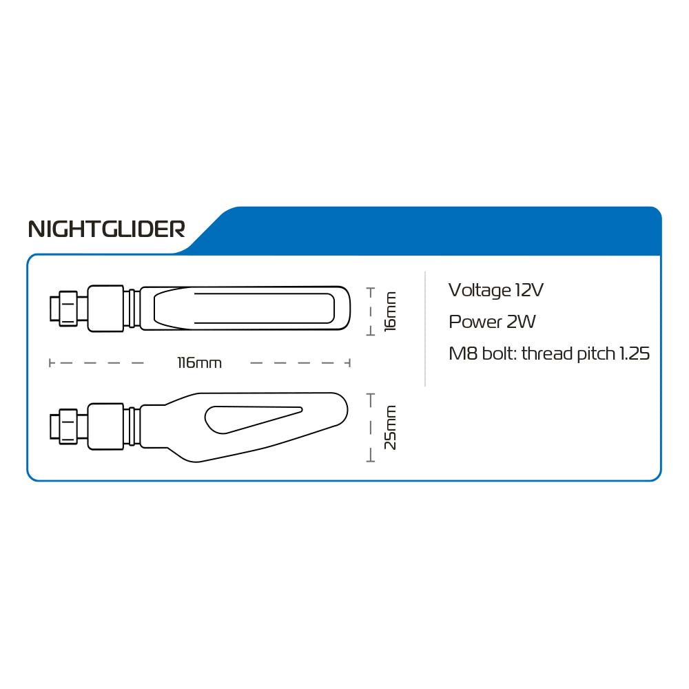 Oxford EL361 NightGlider - Sequential Indicators (incl. 2 resistors)