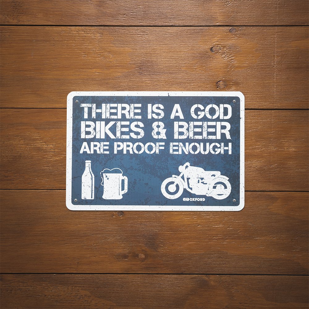 Oxford OX383 Garage Workshop Metal Sign: THERE IS A GOD