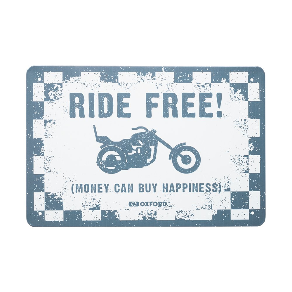 Oxford OX382 Garage Workshop Metal Sign: RIDE FREE