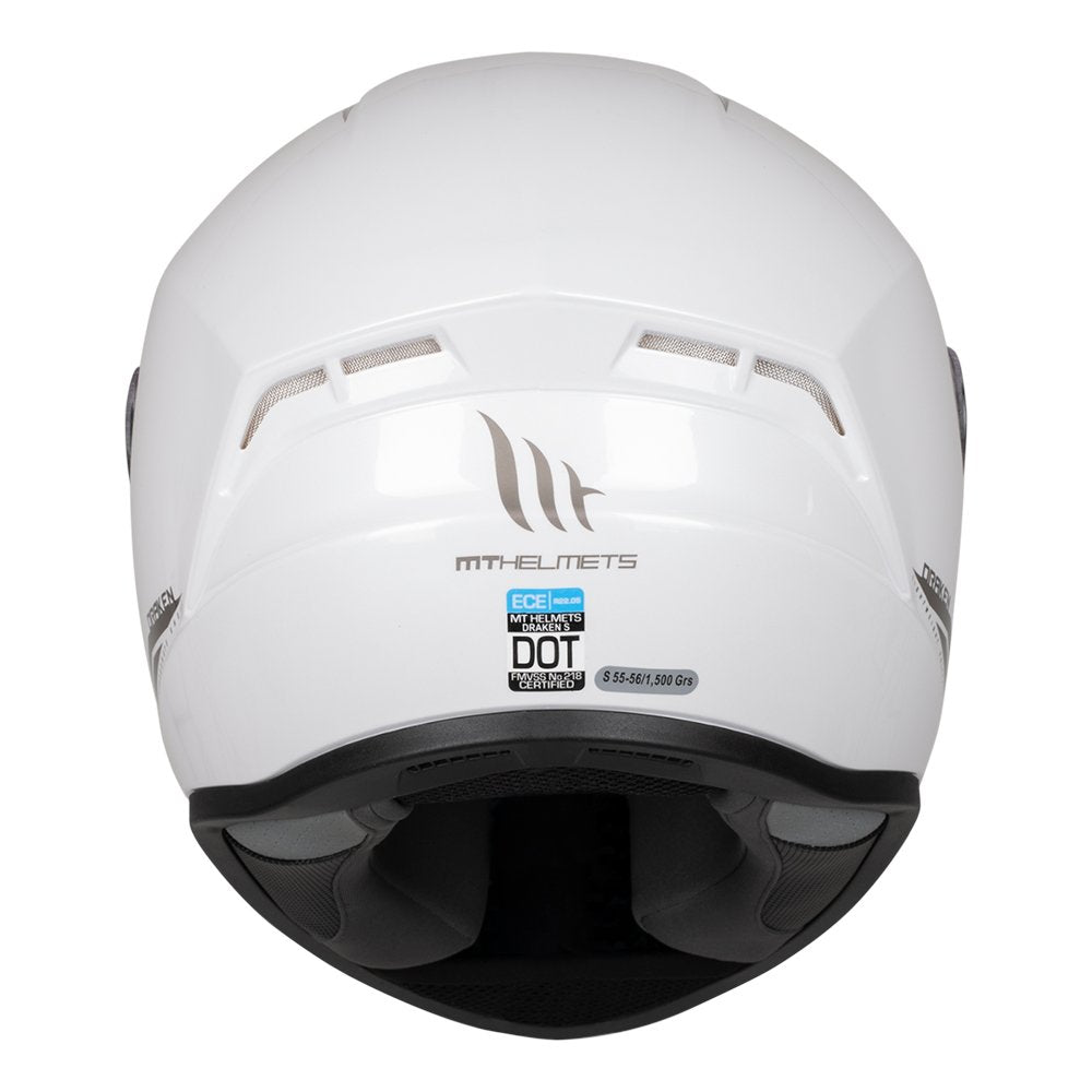 MT Draken Gloss Pearl White Motorcycle Helmet