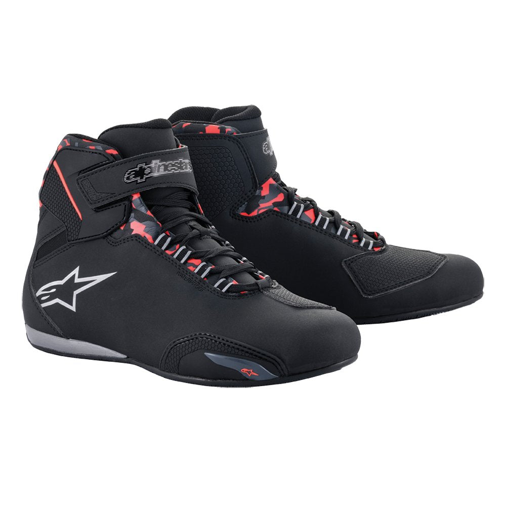 Alpinestars Sektor WP Shoe Blk/Dark Grey/Red.Fluo mens motorcycle boots
