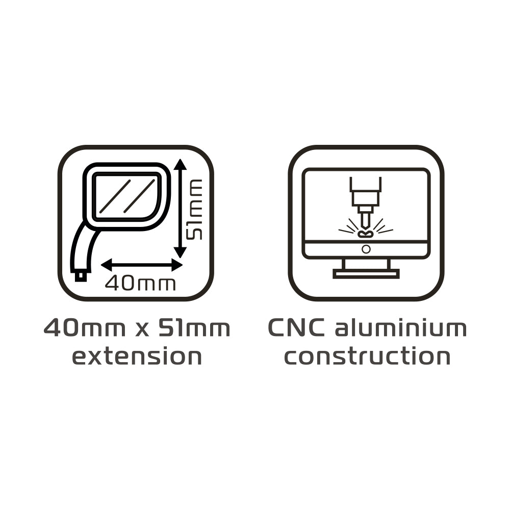 Oxford OX758 Motorcycle Mirror Extenders CNC Aluminium Black Bolts Included