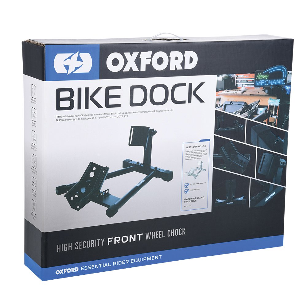 Oxford OX288 Bike Dock Motorcycle Paddock Stand High Security Front Wheel Chock