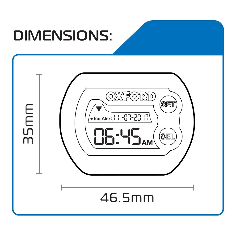 Oxford OX562 Waterproof Micro Digital Motorcycle Motorbike Scooter Mini Digi Clock