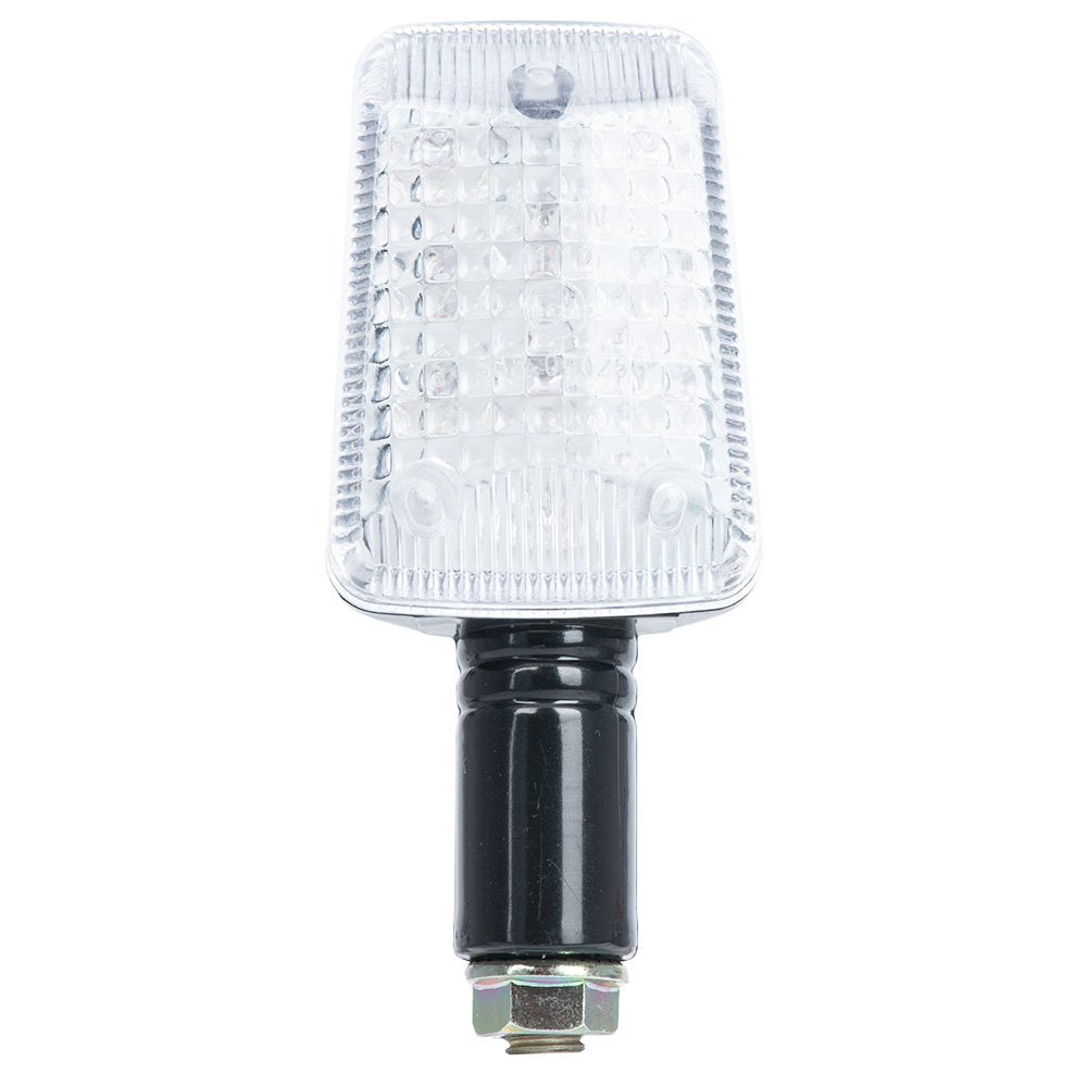 Oxford EL335 Motorcycle Rectangle Indicator Black Short Stem Clear Lens