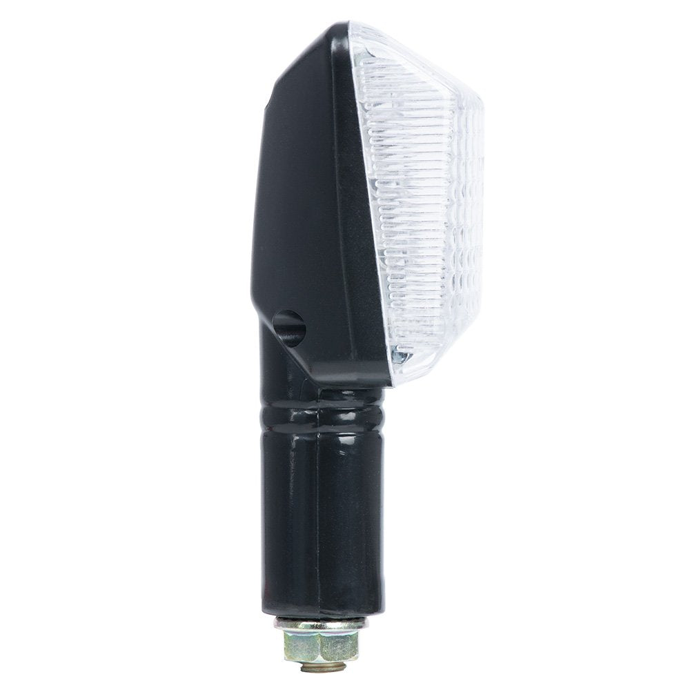 Oxford EL335 Motorcycle Rectangle Indicator Black Short Stem Clear Lens