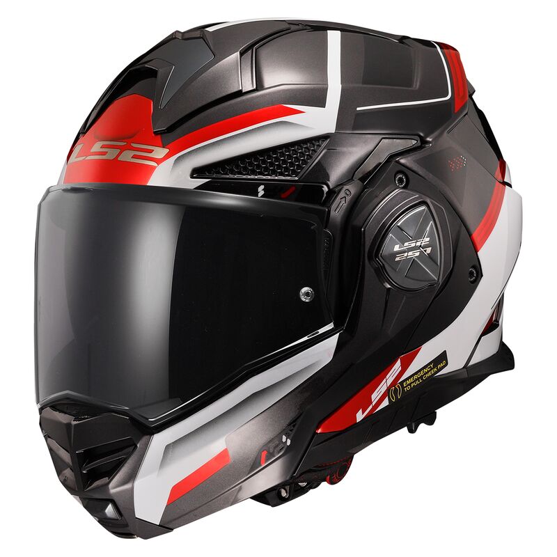 LS2 FF901 ADVANT X Spectrum Gloss White Red Black 180° Modular Motorcycle Helmet