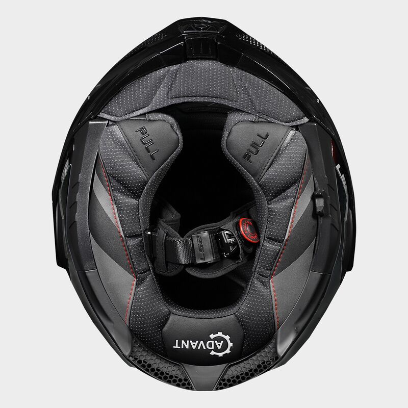 LS2 FF901 ADVANT X Solid Gloss Carbon 180° Modular Motorcycle Helmet with LS2 CARDO Intercom 4X Preinstalled