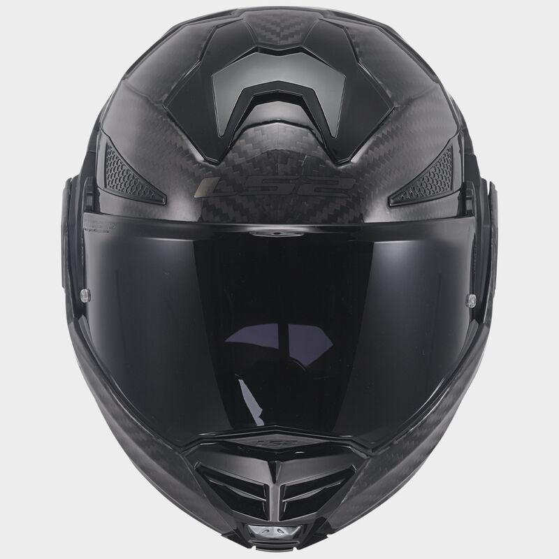 LS2 FF901 ADVANT X Solid Gloss Carbon 180° Modular Motorcycle Helmet with LS2 CARDO Intercom 4X Preinstalled
