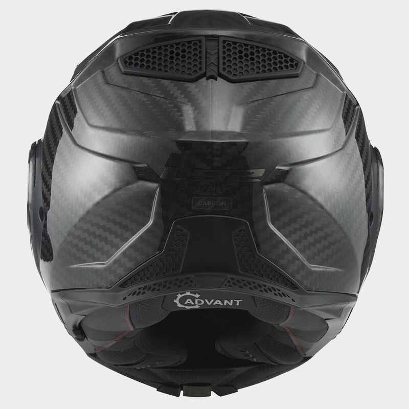 LS2 FF901 ADVANT X Solid Gloss Carbon 180° Modular Motorcycle Helmet with LS2 CARDO Intercom 4X Preinstalled
