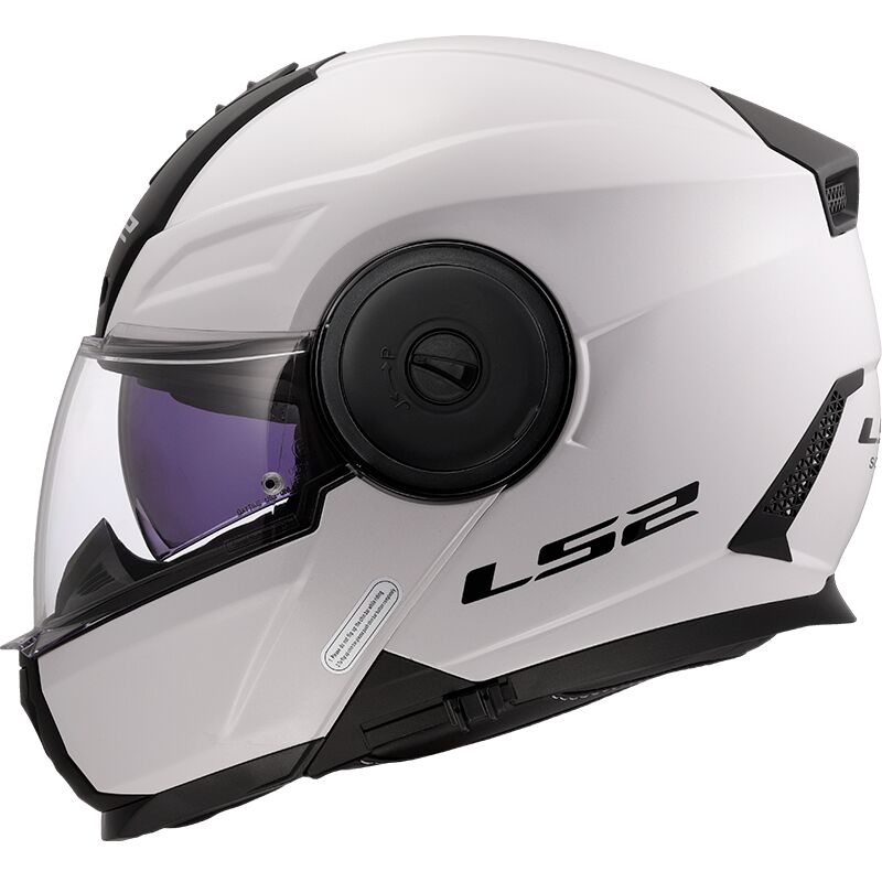 LS2 FF902 Scope II Solid Gloss White 90° Flip Modular Motorcycle Helmet