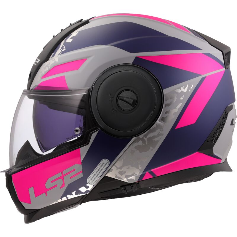 LS2 FF902 Scope II OXYD Matt Grey Blue Purple 90° Flip Modular Motorcycle Helmet