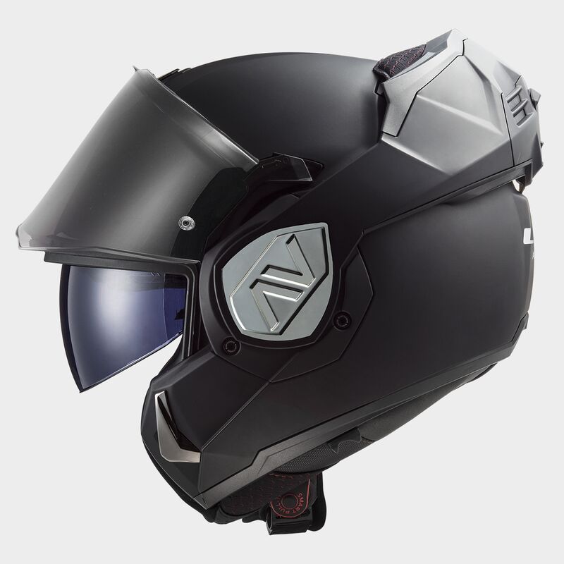 LS2 FF906 Advant Solid Matt Black 180° Flip Modular Motorcycle Helmet with LS2 CARDO Intercom 4X Preinstalled