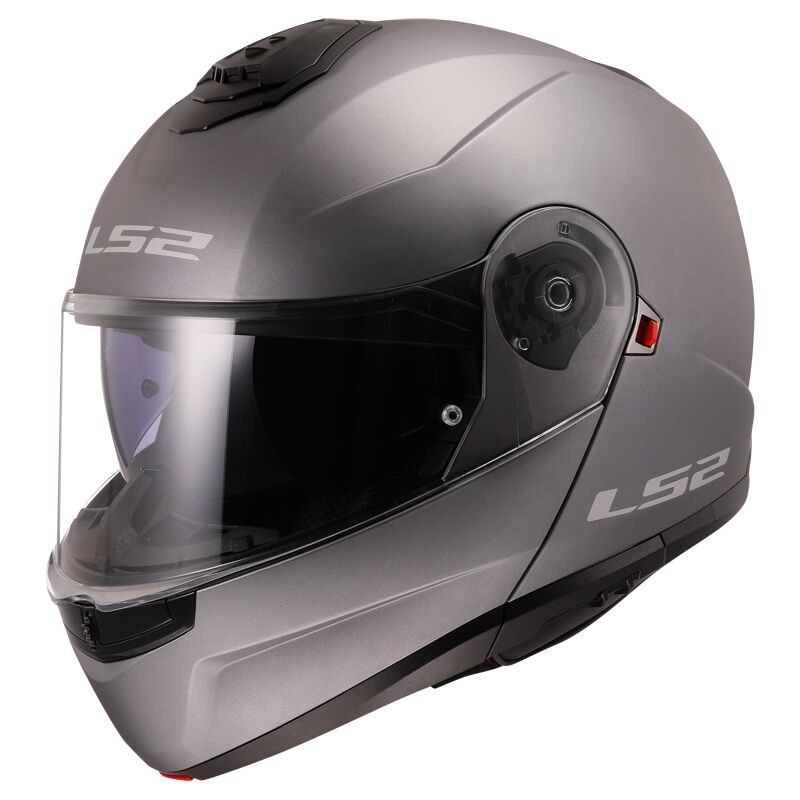LS2 FF908 STROBE II Solid Matt Titanium 90° Flip Modular Motorcycle Helmet