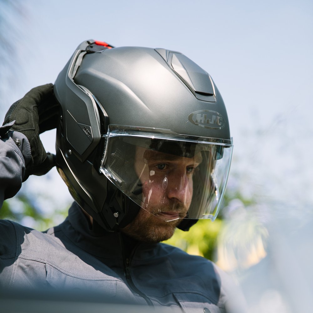 HJC I100 Semi Flat Titanium Modular Motorcycle Helmet