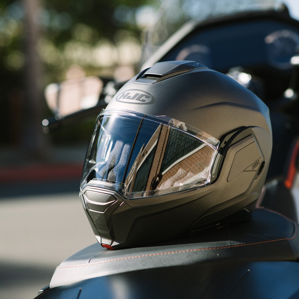 HJC I100 Semi Flat Titanium Modular Motorcycle Helmet