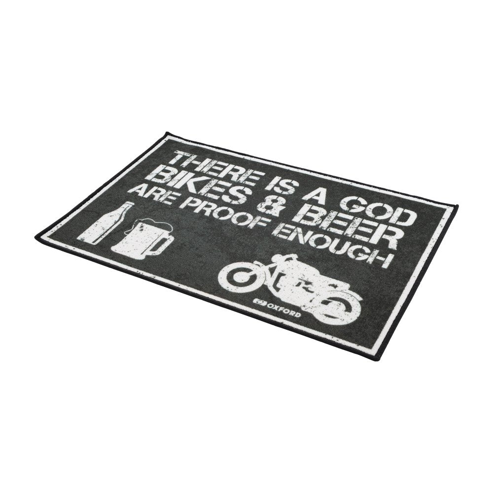 Oxford OX947 Door Mat Motorcycle Workshop There Is a God 90x60cm